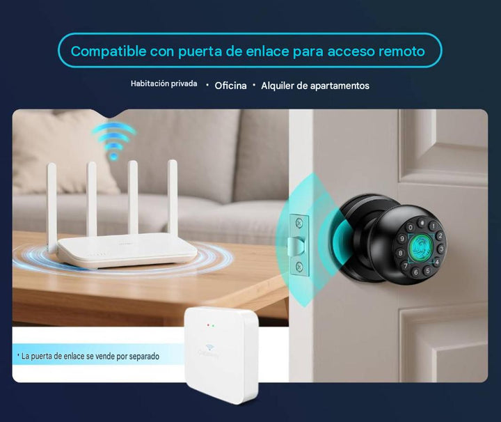 Cerradura de puerta con huellas dactilares