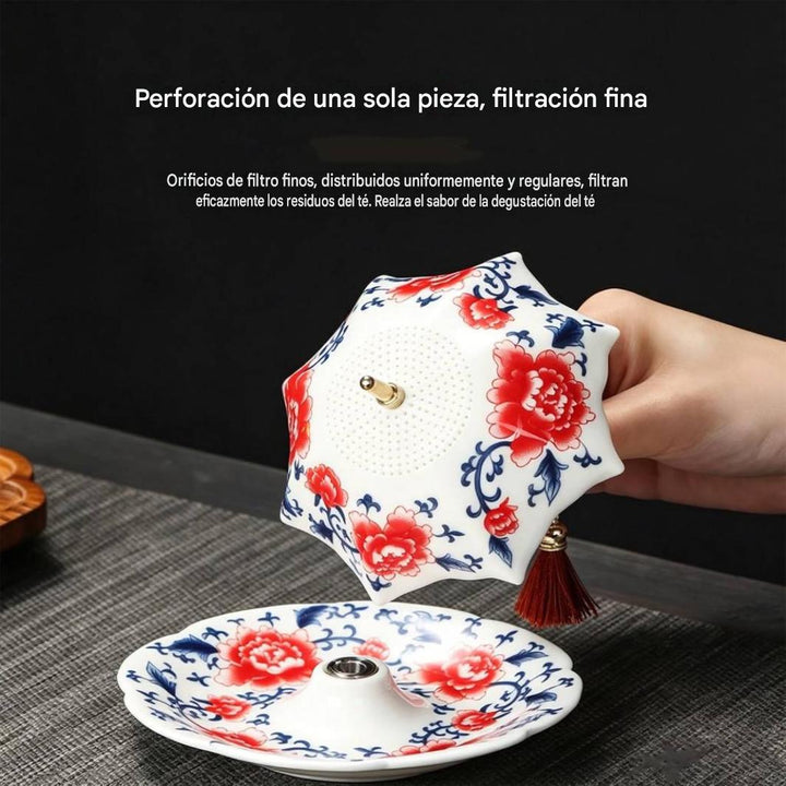 Colador de té con forma de paraguas