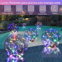 Luces flotantes para piscina alimentadas por energía solar