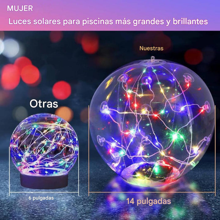 Luces flotantes para piscina alimentadas por energía solar