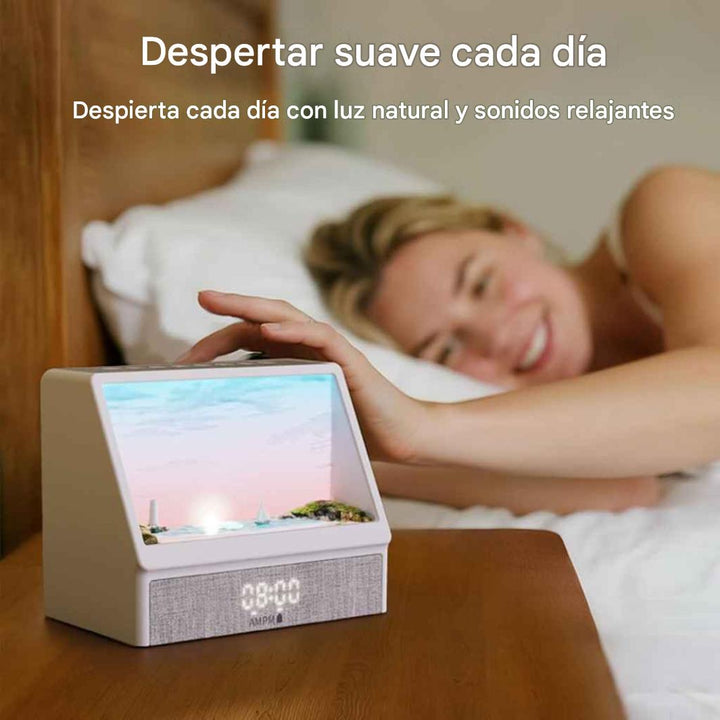 Reloj despertador con simulación de escenas