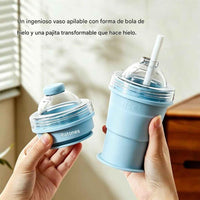 Vaso de Silicona Plegable para Hacer Bolas de Hielo 2 en 1