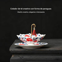 Colador de té con forma de paraguas