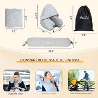 Almohada cervical rellenable para viajes con capucha