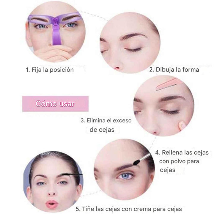 3 Plantillas para cejas 8 en 1