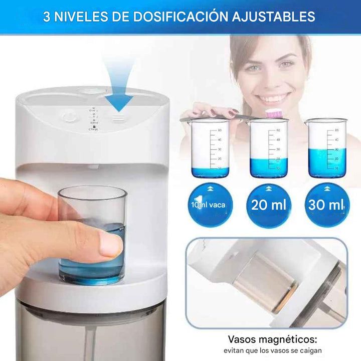 Dispensador automático de enjuague bucal