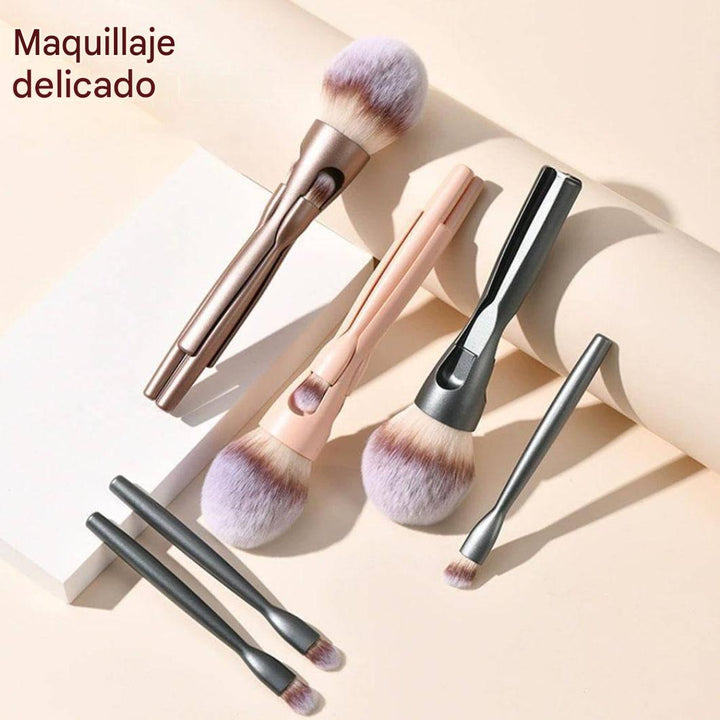 Set de brochas de maquillaje 4 en 1 con mango magnético