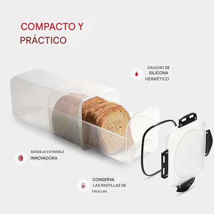 Recipiente de almacenamiento de pan con bandeja