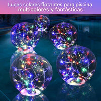Luces flotantes para piscina alimentadas por energía solar