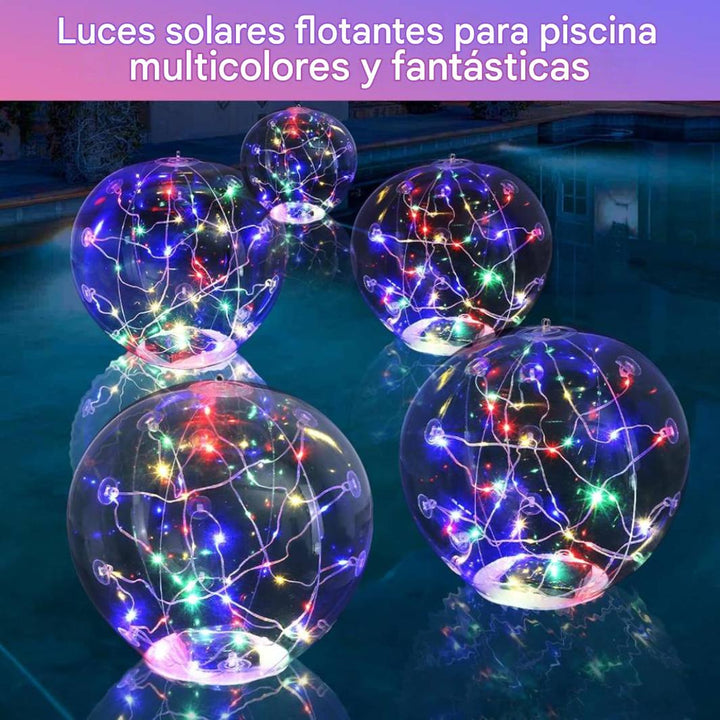 Luces flotantes para piscina alimentadas por energía solar