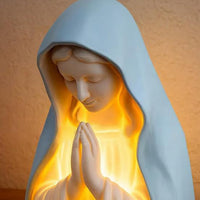 Lámpara de noche hecha a mano de resina con la oración de la Virgen María