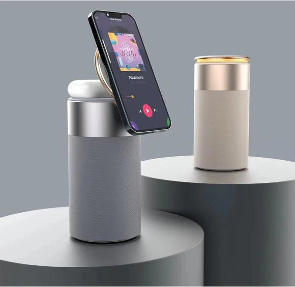 Altavoz BT portátil popular Cargador de imán de luz nocturna 3 en 1